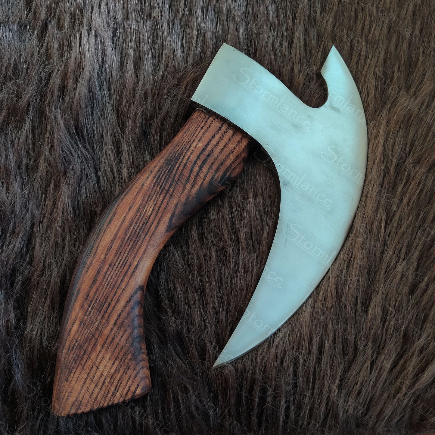 Viking Axe Pizza Cutter, High Carbon Steel, Ash Wood Handle