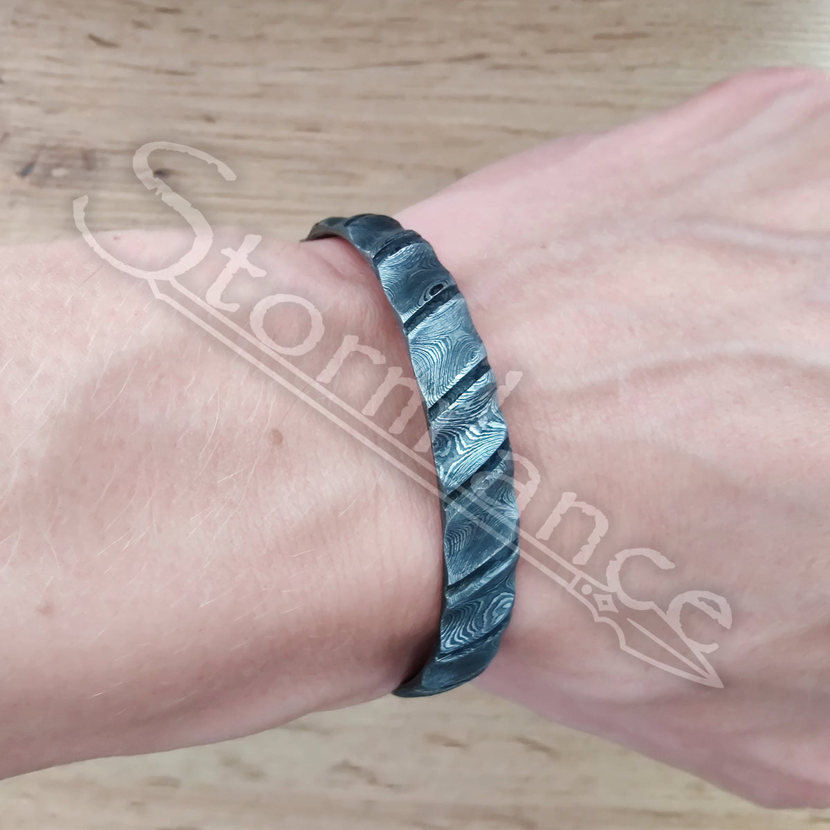 Twisted Bracelet, Damascus Steel