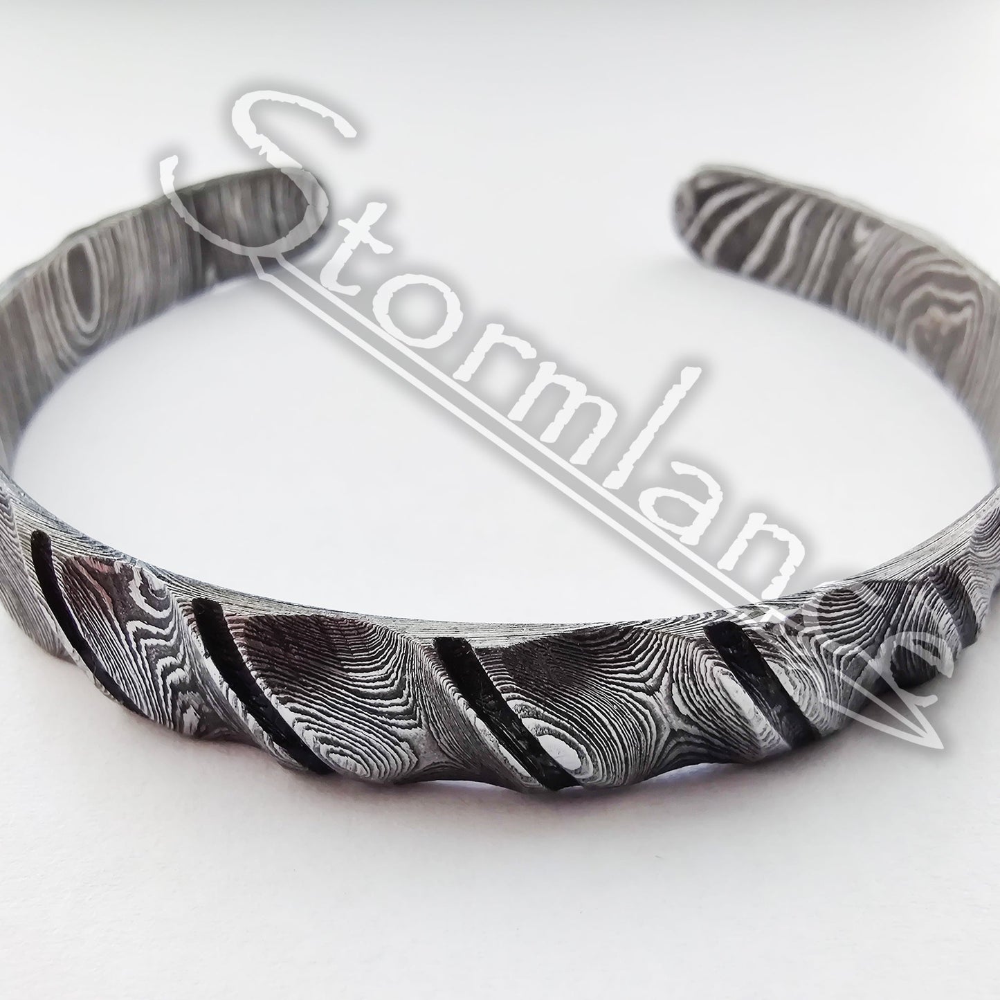 Twisted Bracelet, Damascus Steel