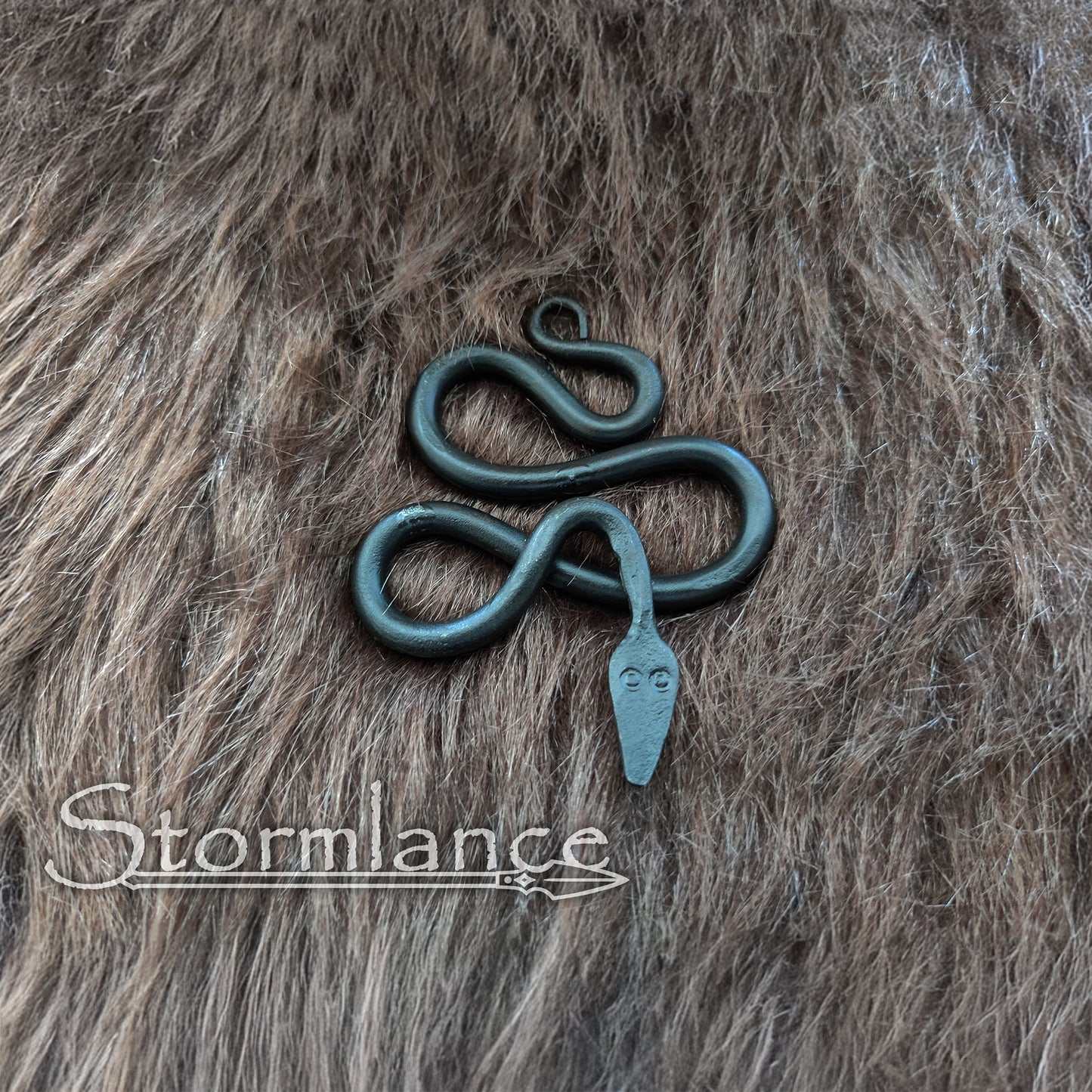 Hand - Forged Jörmungandr Pendant, Iron - Stormlance