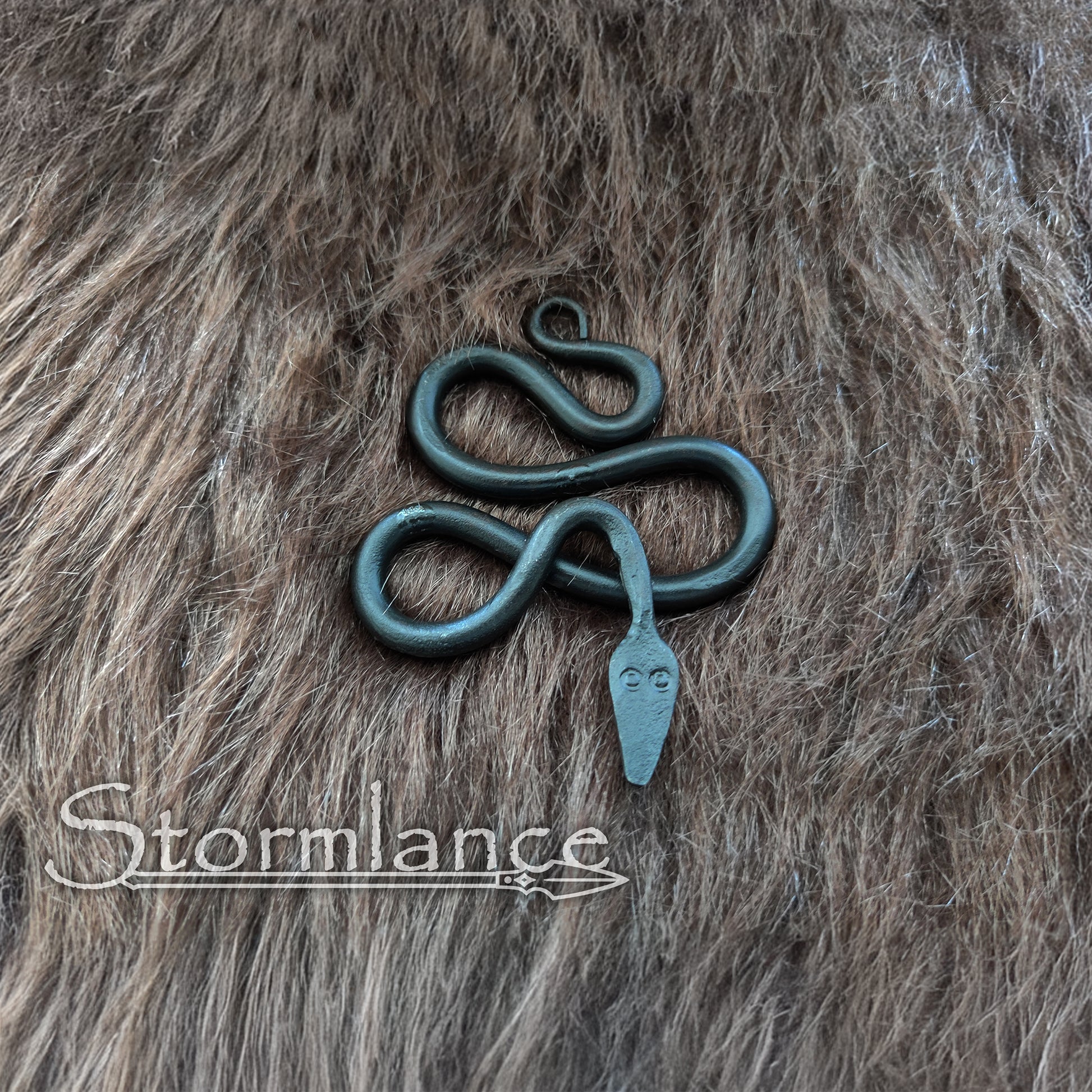 Hand - Forged Jörmungandr Pendant, Iron - Stormlance