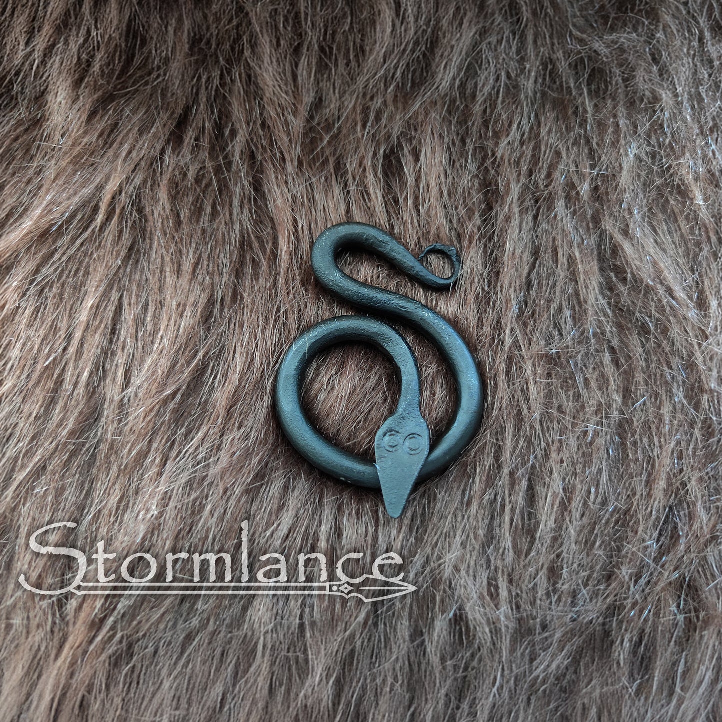 Hand - Forged Nidhöggr Pendant, Iron - Stormlance