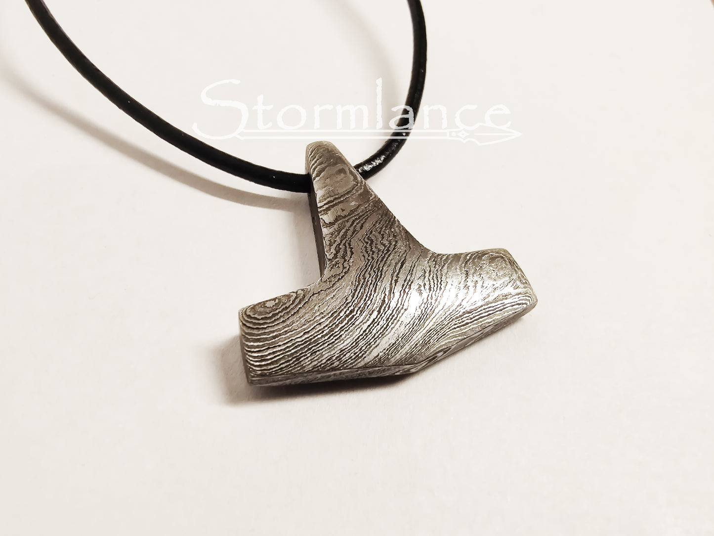 Mjolnir Pendant, Damascus Steel