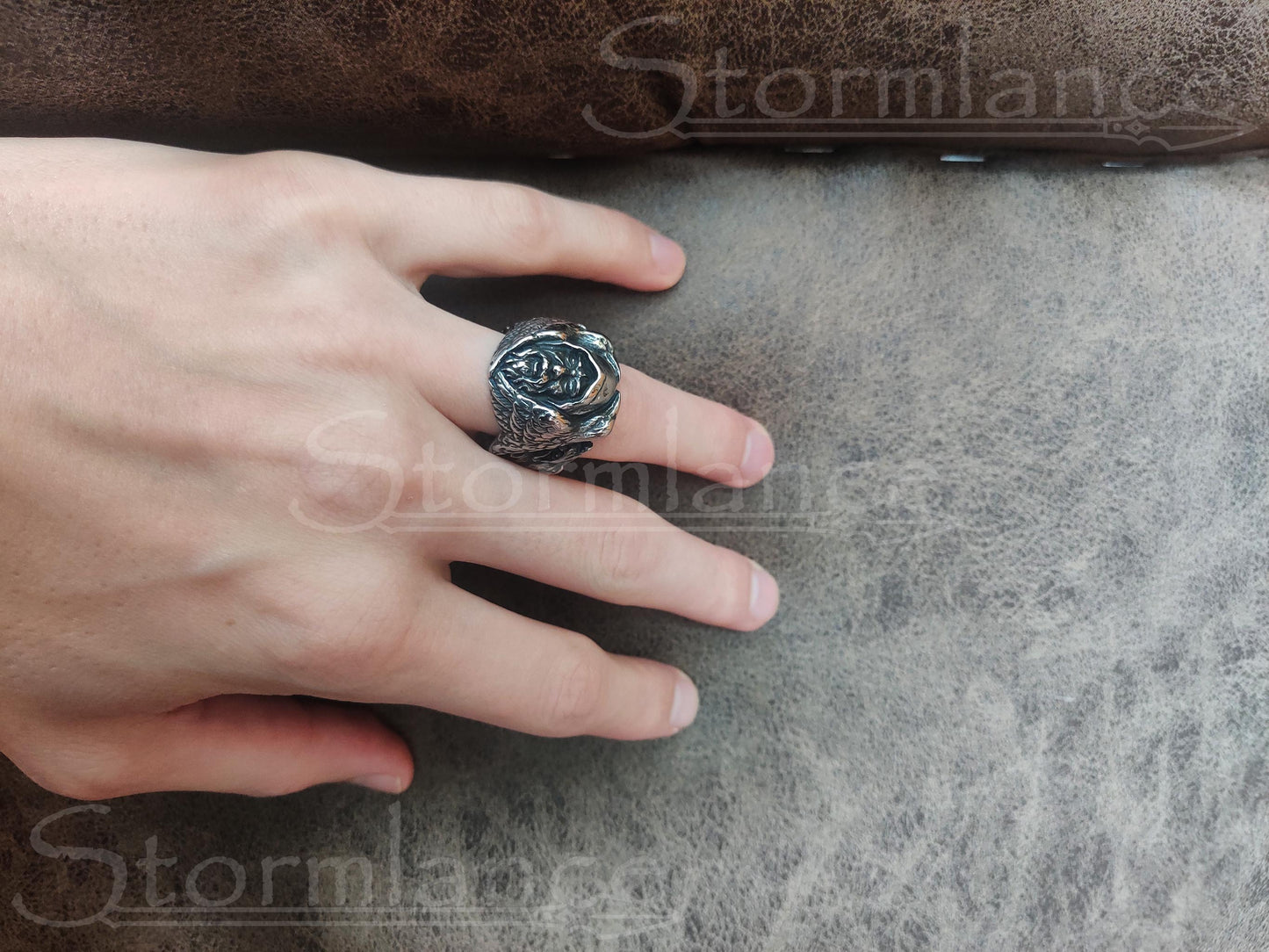 Odin Raven Ring, Stainless Steel
