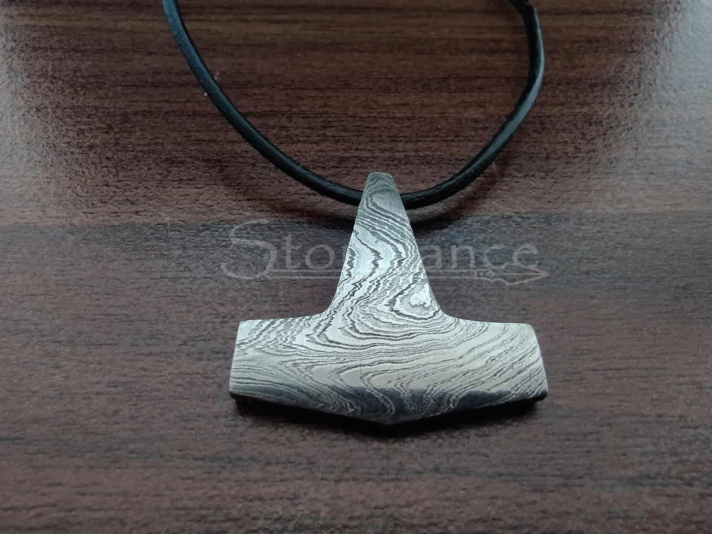 Mjolnir Pendant, Damascus Steel