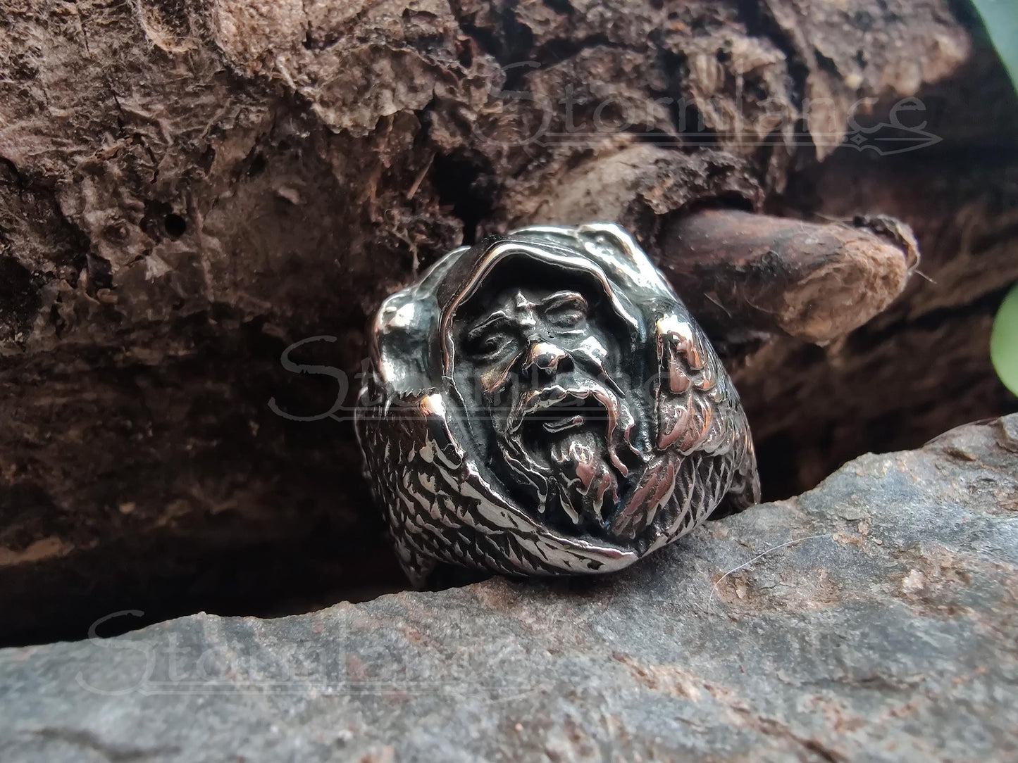 Odin Raven Ring, Stainless Steel