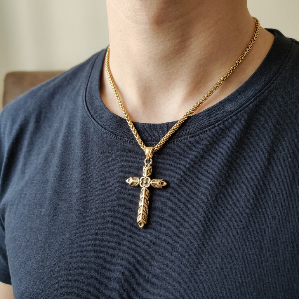 Athelstan Cross Pendant, Stainless Steel