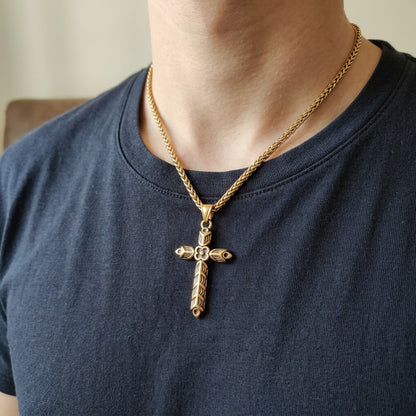 Athelstan Cross Pendant, Stainless Steel