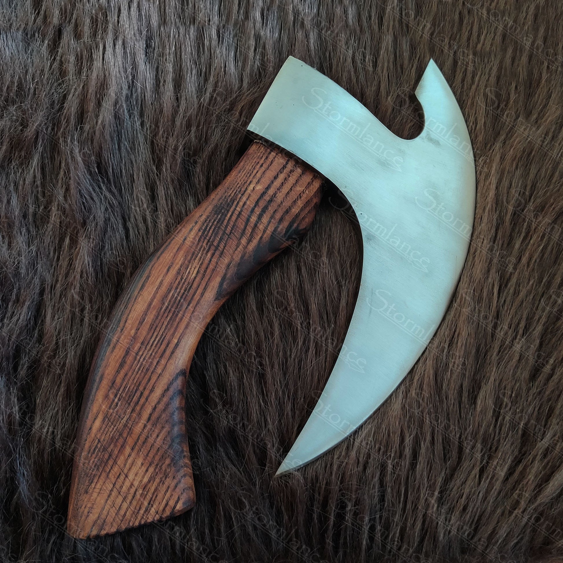 Viking Axe Pizza Cutter, High Carbon Steel, Ash Wood Handle
