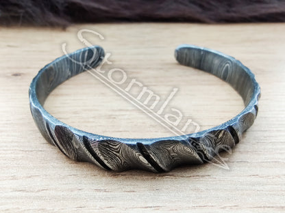 Twisted Bracelet, Damascus Steel