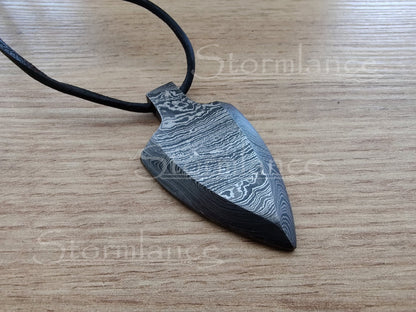 Arrowhead Pendant, Damascus Steel - Stormlance