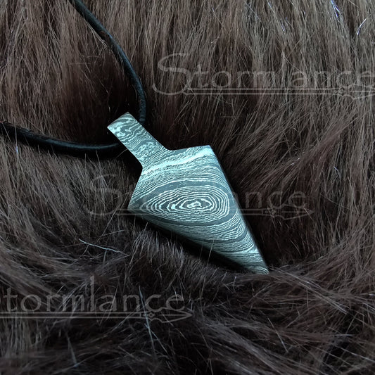 Arrowhead Pendant, Damascus Steel - Stormlance