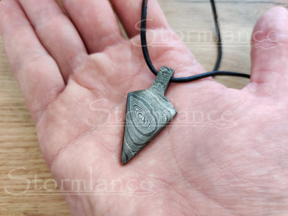 Arrowhead Pendant, Damascus Steel - Stormlance