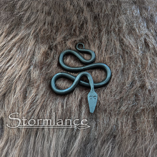 Hand - Forged Jörmungandr Pendant, Iron - Stormlance