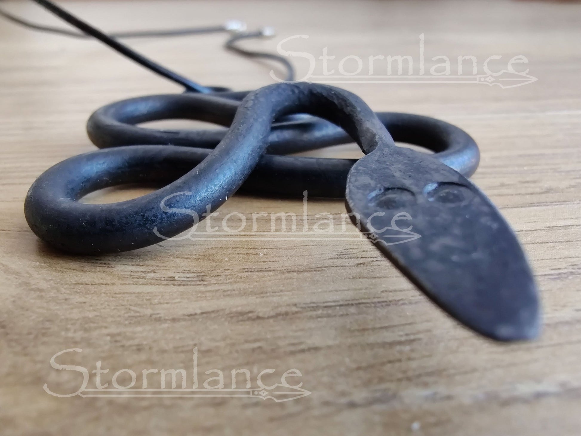 Hand - Forged Jörmungandr Pendant, Iron - Stormlance