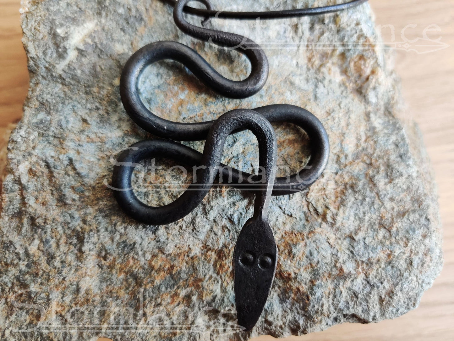 Hand - Forged Jörmungandr Pendant, Iron - Stormlance