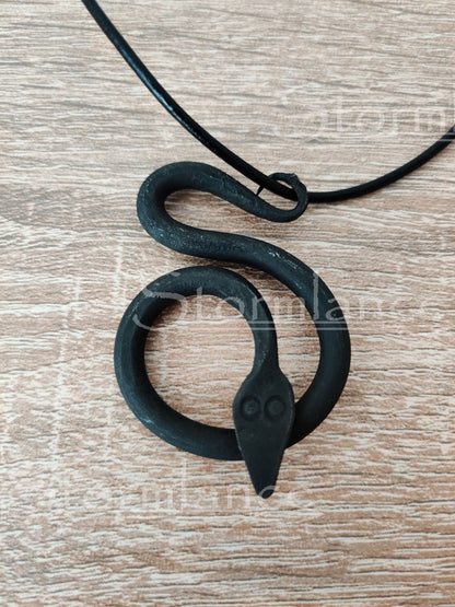 Hand - Forged Nidhöggr Pendant, Iron - Stormlance