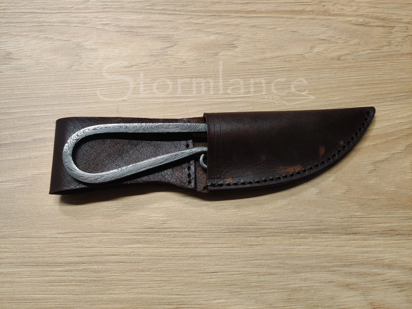 Hand - Forged Viking Krumkniv, Damascus Steel - Stormlance