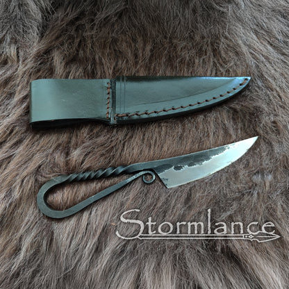 Hand - Forged Viking Krumkniv, High - Carbon Steel - Stormlance