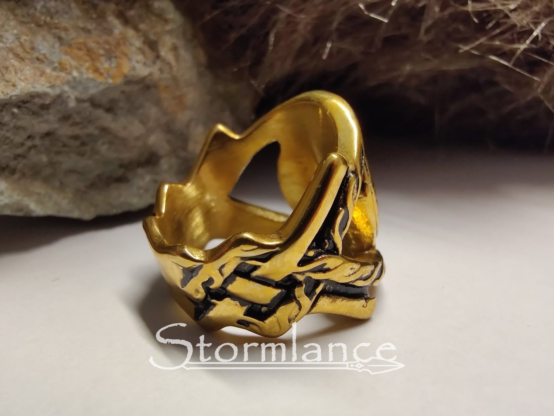 Helm of Awe Ring, Stainless Steel - Stormlance