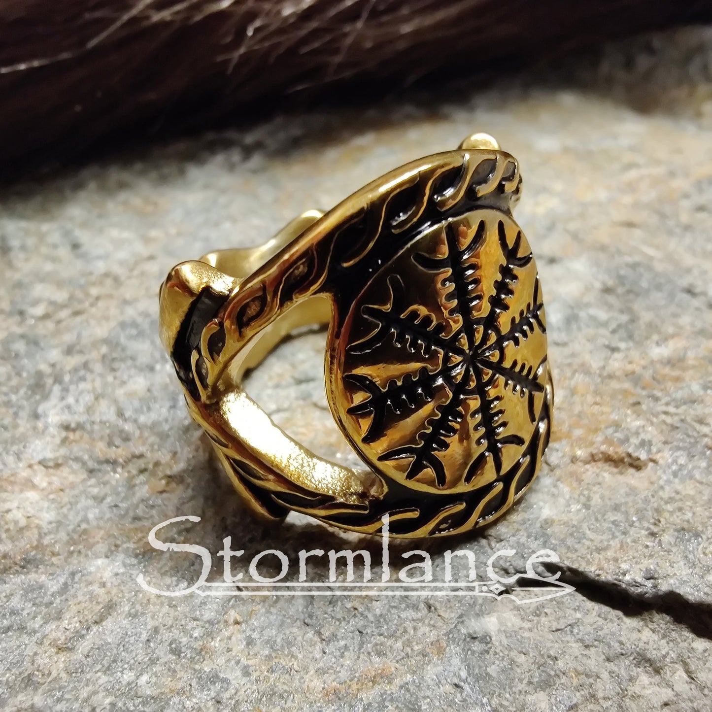 Helm of Awe Ring, Stainless Steel - Stormlance