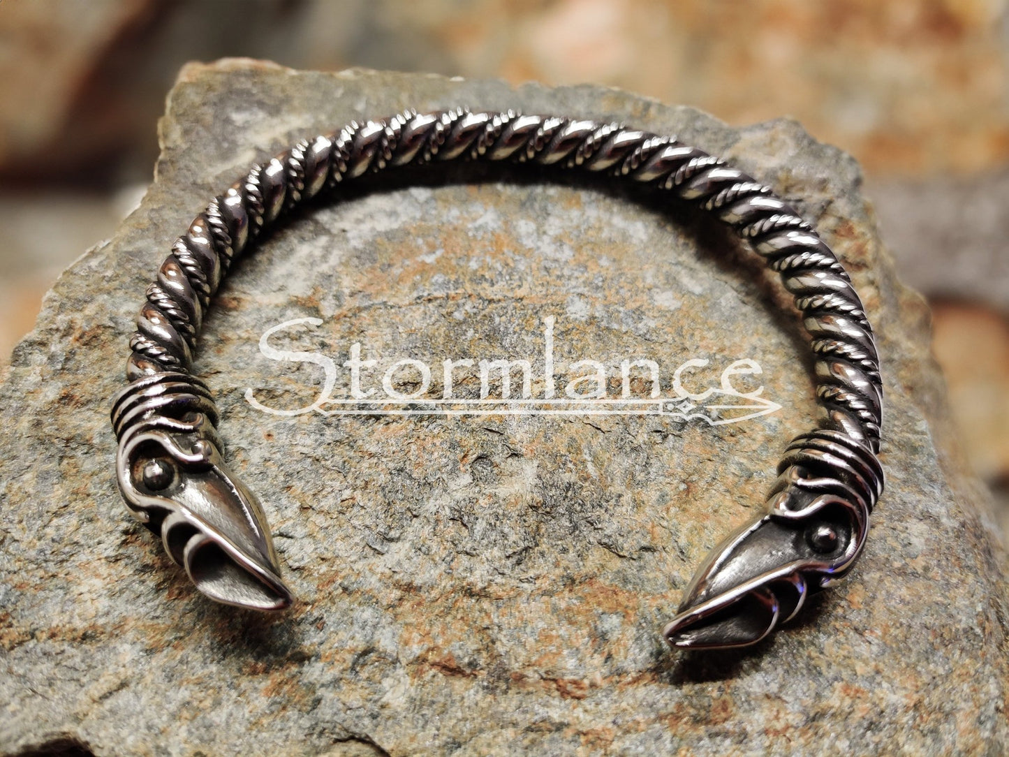 Huginn and Muninn Arm Ring, Stainless Steel - Stormlance