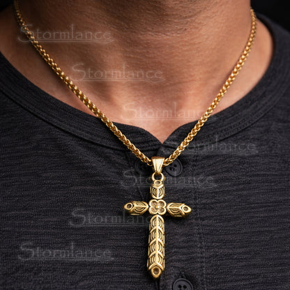 Athelstan Cross Pendant, Stainless Steel