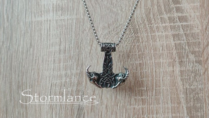 Mjolnir Pendant, Stainless Steel