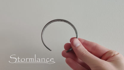 Oval Bracelet, Damascus Steel