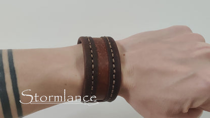 Simple Viking Bracelet, Genuine Leather