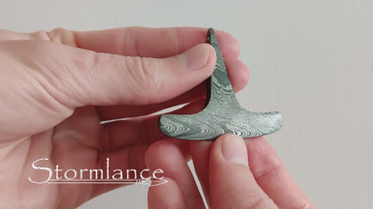 Mjolnir Pendant, Damascus Steel