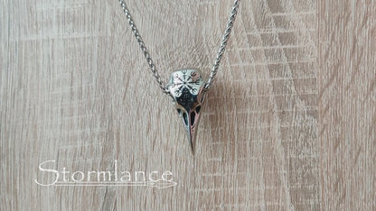 Raven Skull Pendant, Stainless Steel