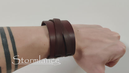 Simple Viking Bracelet, Genuine Leather