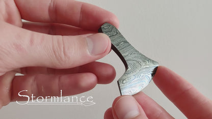 Axe Pendant, Damascus Steel