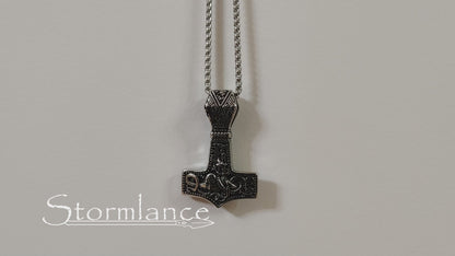 Mjolnir Pendant, Stainless Steel