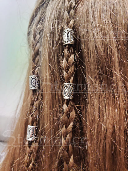 Viking Hair Beads, Stainless Steel