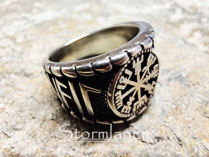 Vegvisir Ring, Stainless Steel