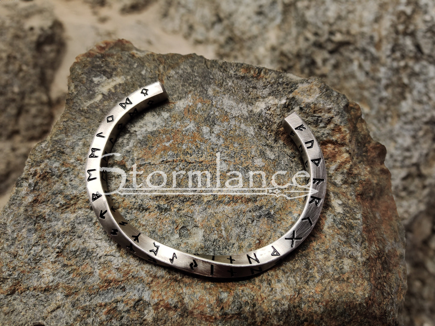 Rune Arm Ring, Stainless Steel