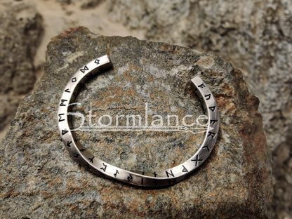 Rune Arm Ring, Stainless Steel