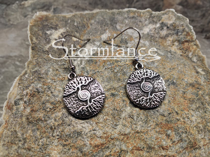 Tree of Life Earrings, Stainless Steel