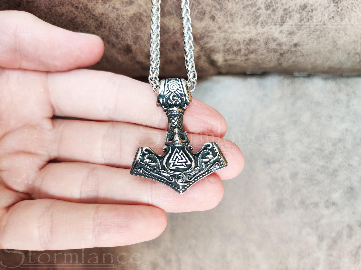 Mjolnir Pendant, Stainless Steel