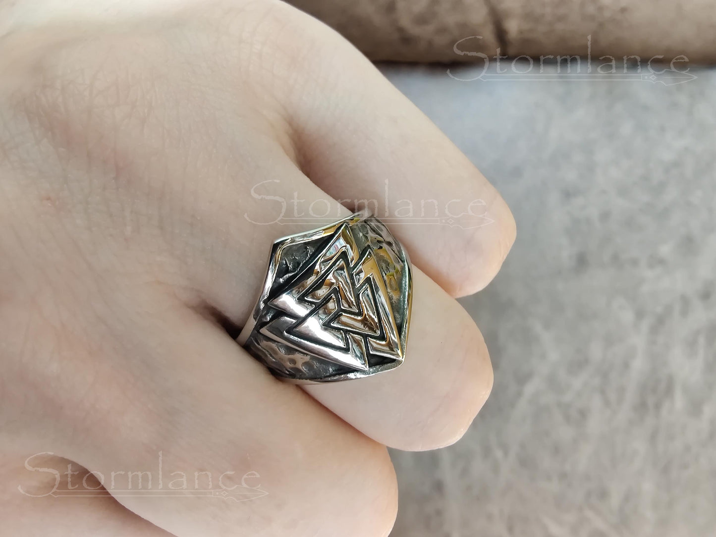 Valknut Ring, Stainless Steel