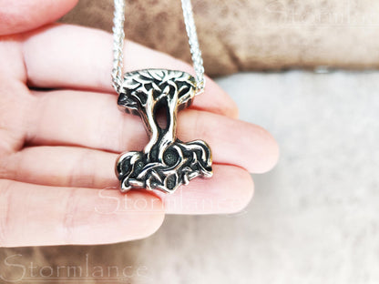 Mjolnir - Yggdrasil Pendant, Stainless Steel