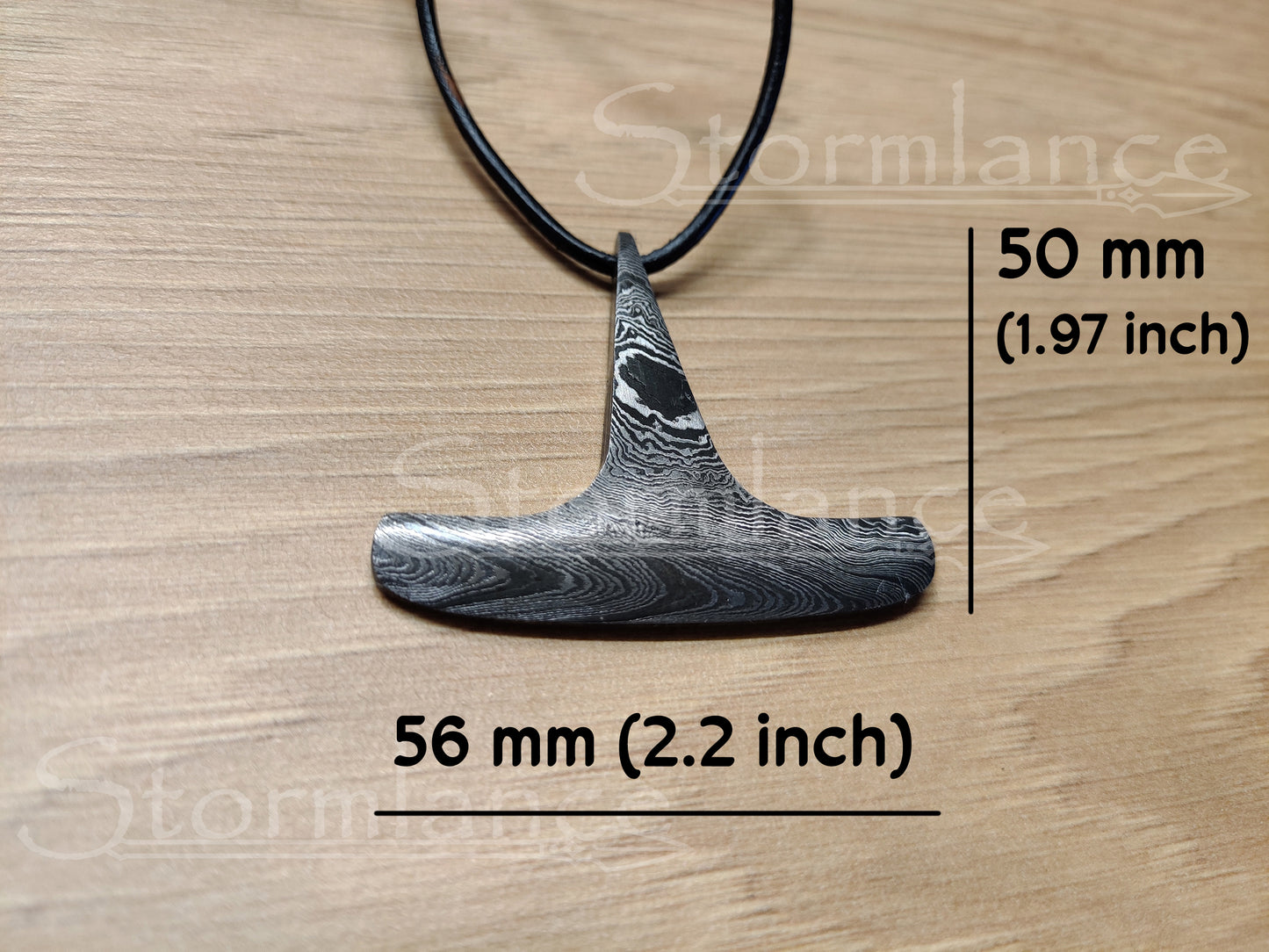 Mjolnir Pendant, Damascus Steel