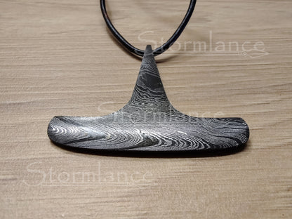 Mjolnir Pendant, Damascus Steel