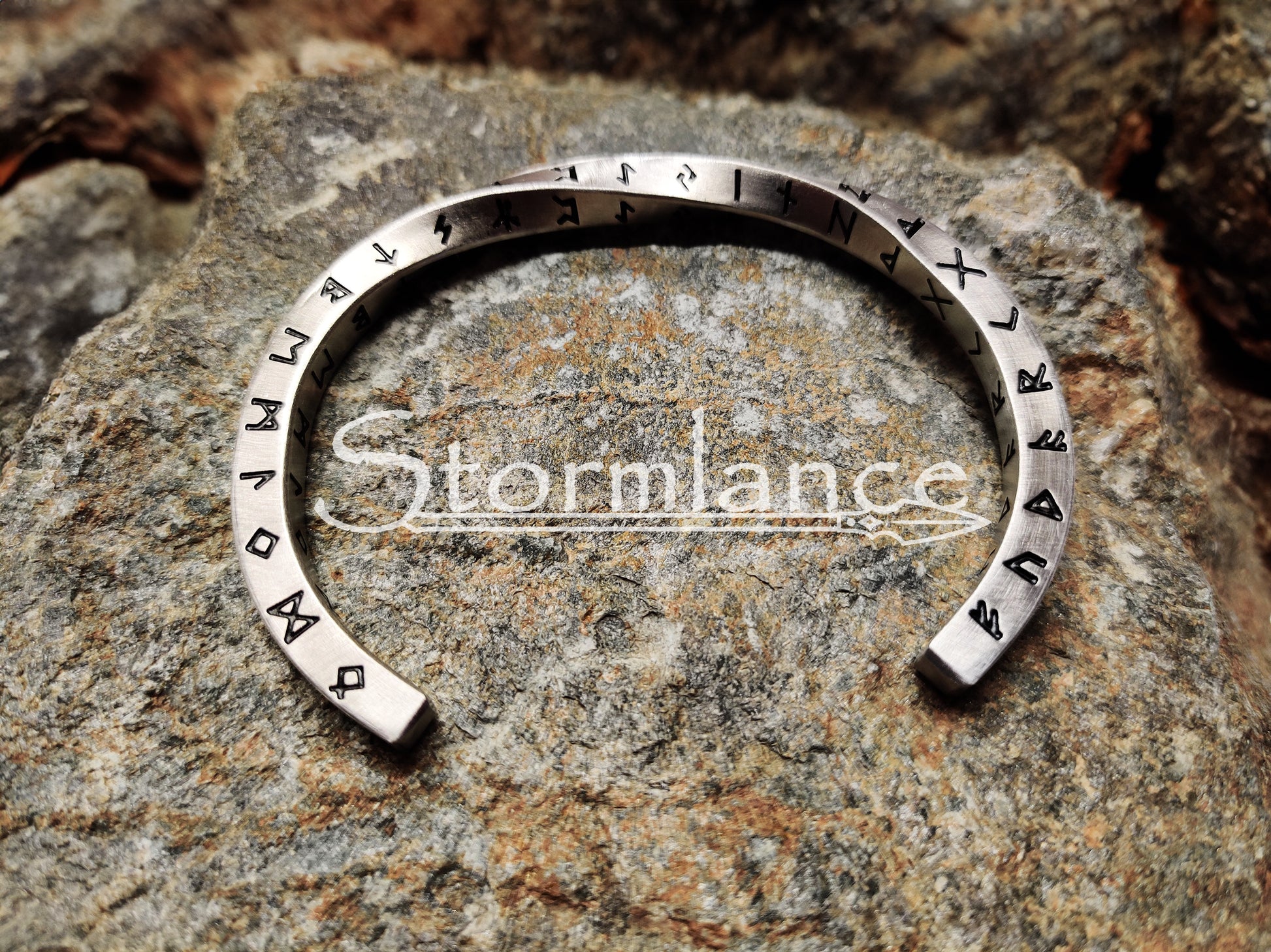 Rune Arm Ring, Stainless Steel