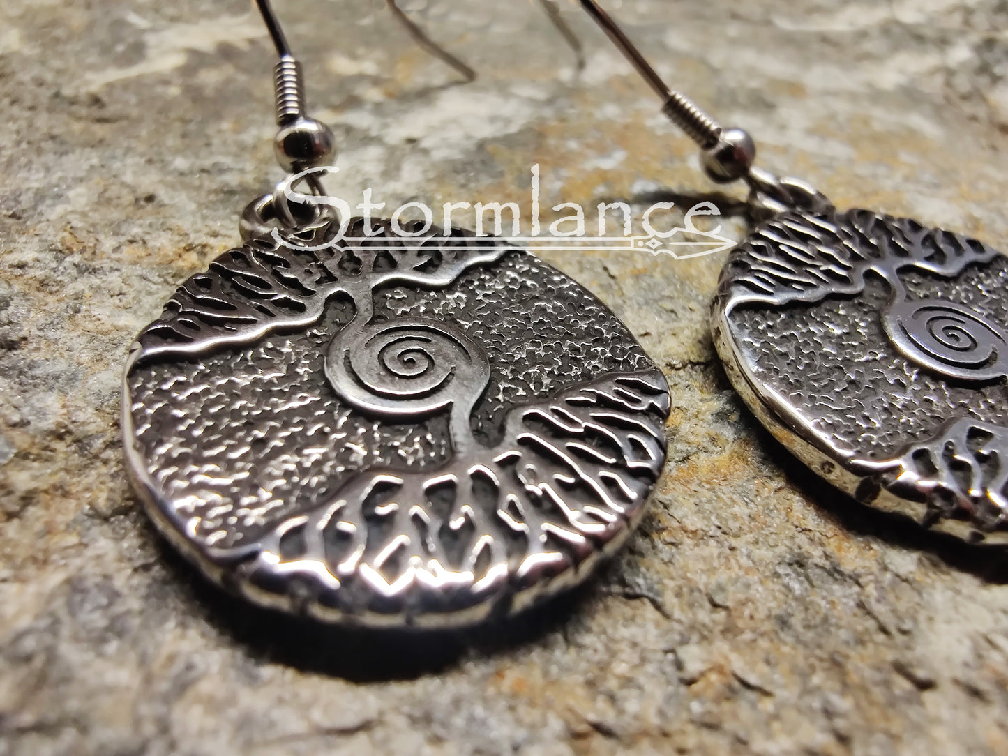 Tree of Life Earrings, Stainless Steel