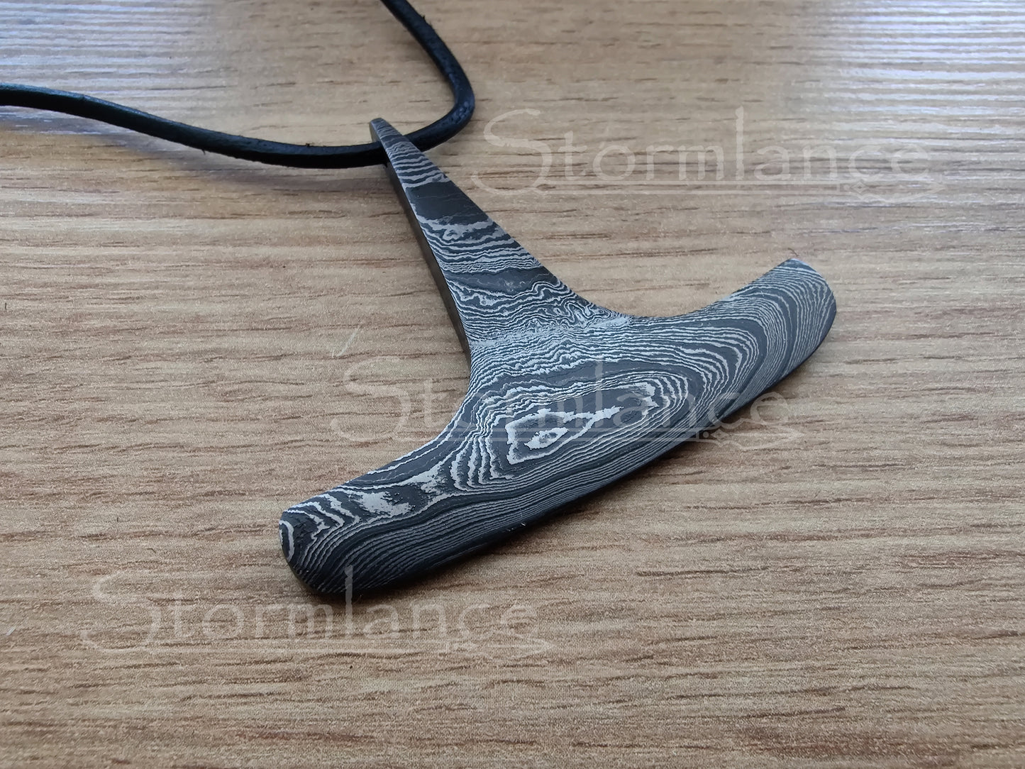 Mjolnir Pendant, Damascus Steel