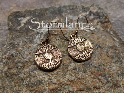 Tree of Life Earrings, Stainless Steel