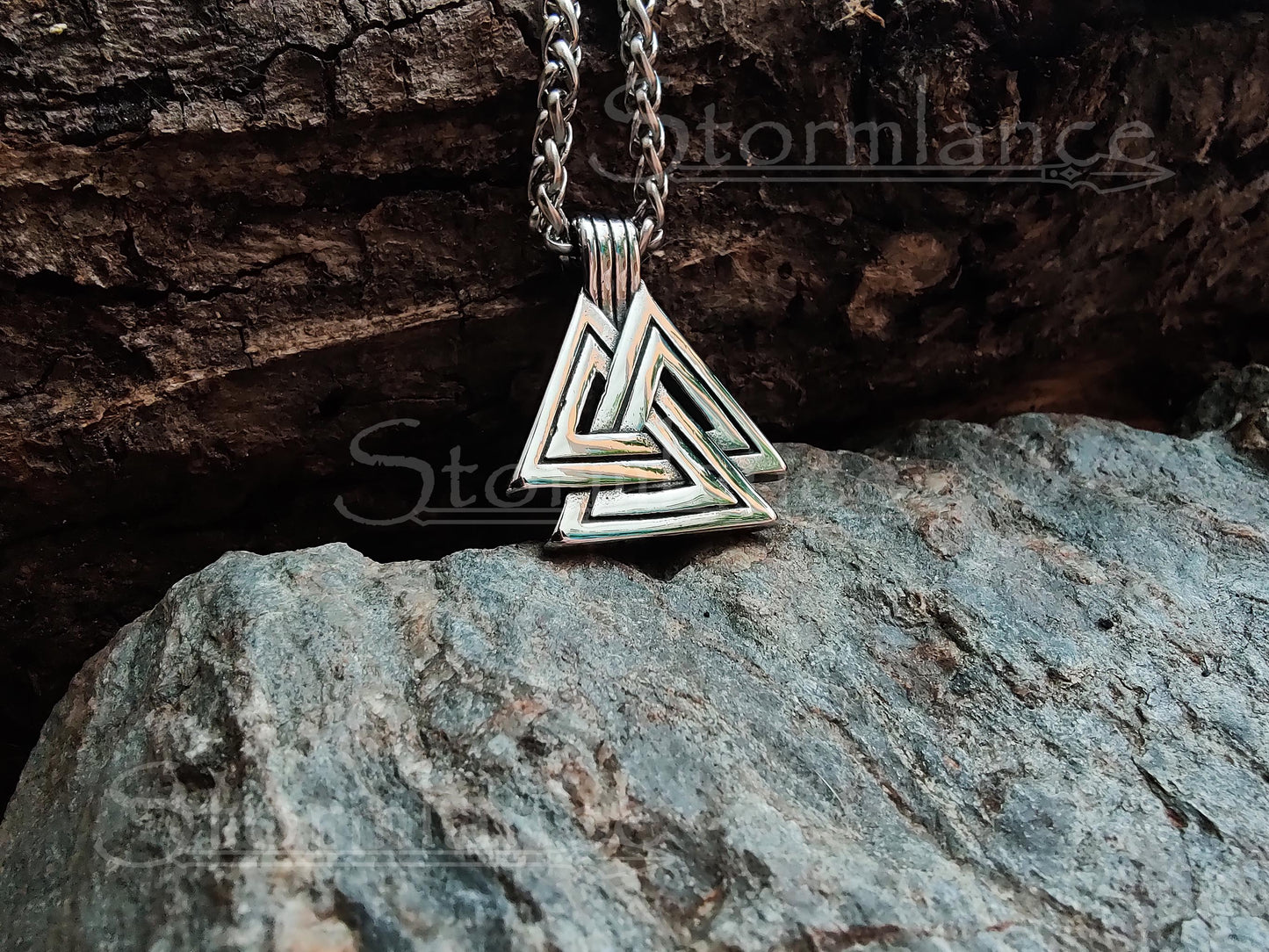 Valknut Pendant, Stainless Steel